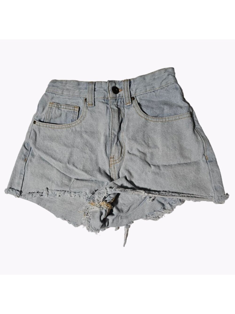 Cotton On Jean Shorts Womens Size 2 High Rise Light Wash Denim Cutoffs Booty